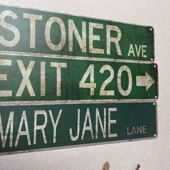 Other - Set of 4 Stoner Ave, High St, Mary Jean Lane, Exit 420, Sign 14 x 4 inches